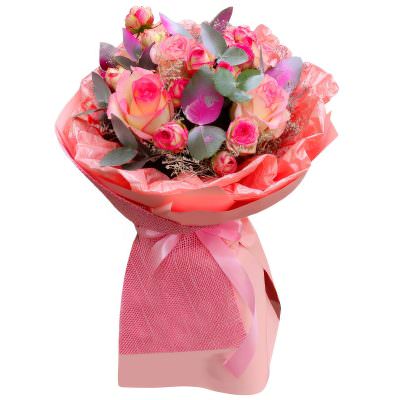 Букет из розовых роз «Нежный вздох»