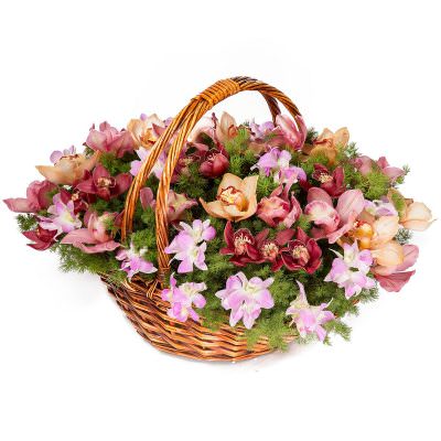 Корзина с цветами «Радужный восторг»